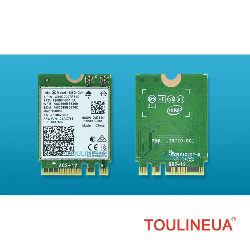 Двухдиапазонная Wi-Fi сетевая карта Intel 9260NGW AC 9260 9260ac ac 1730 Мбит/с Bluetooth 8265 PK 7260 8260 |