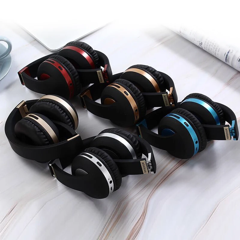 Gaming Headsets Wireless Bluetooth5 0 Headphones Foldable HIFI Stereo Music Headset Sports Earphones Support TF Card