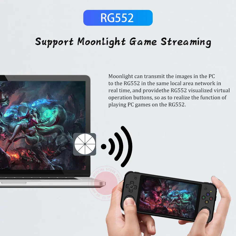 RG552 Anbernic Retro Video Game Console Dual Systems Android Linux Pocket Game Player Built in 64G 4000+ Games