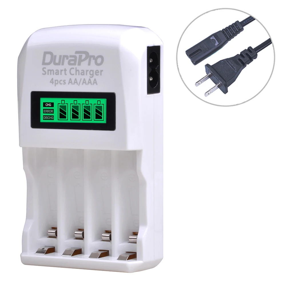 Only US Charger DuraPro aa aaa Ni-MH Ni-Cd аккумуляторы+ ЖК-дисплей 4 слота aa aaa зарядное устройство для aa aaa калькулятор mp3-плеер - Цвет: Only US Charger