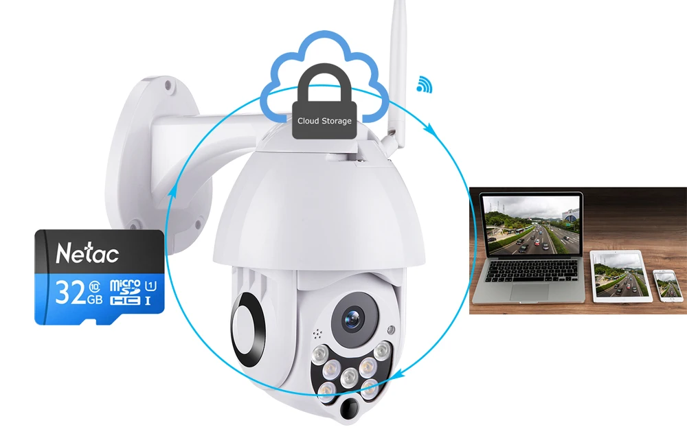 Wifi Камера уличная HD 1080P 2MP IP камера беспроводная PTZ скорость купольная CCTV Камера Безопасности s IP66 двухстороннее аудио наблюдение SD карта