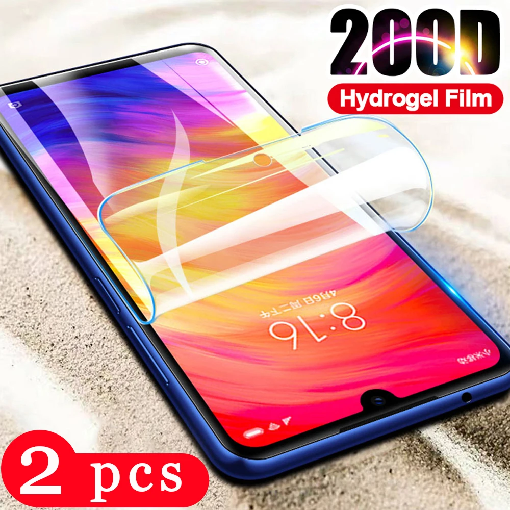 2 шт. полное покрытие для xiaomi redmi note 7 pro Гидрогелевая пленка защита экрана телефона