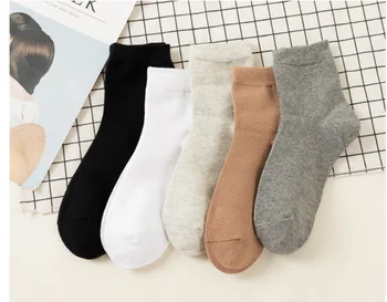 

Fashion Cotton Cute Hot New Solid Socks Mid Tube Socks Women Kawaii Winter Warm Harajuku