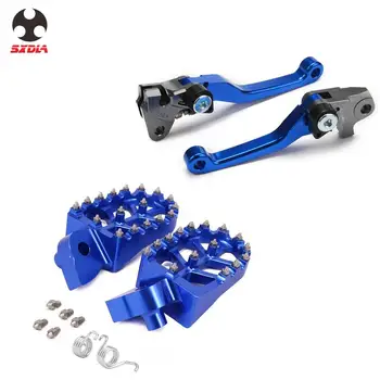 

For YAMAHA YZ125 YZ250 2008-2014 YZ250F 2007 2008 YZ450F 2008 Motorcycle Foot Pegs Footrests Footpegs Brake Clutch Lever Set
