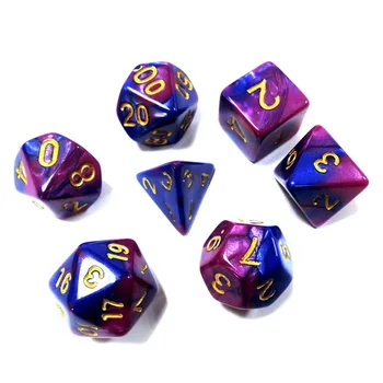 

42pcs Polyhedral Dice Dice for Dungeons and Dragon Board Game Dice (6 Sets * 7 Dices)