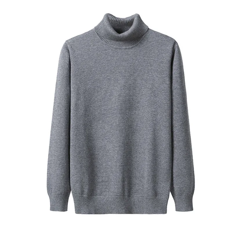 darkgrey SHIFUREN теплая зимняя водолазка мужские Свитера повседневные мужские пуловеры с длинными рукавами трикотажные свитеры с высоким воротом Рождественский подарок - Цвет: darkgrey