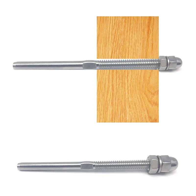 10 pcs Stainless Steel Cable Railing End Fitting Terminal - Stud End Fitting- Right Hand Swage- 1/8 INCH Cable - Hand Rail - Dec