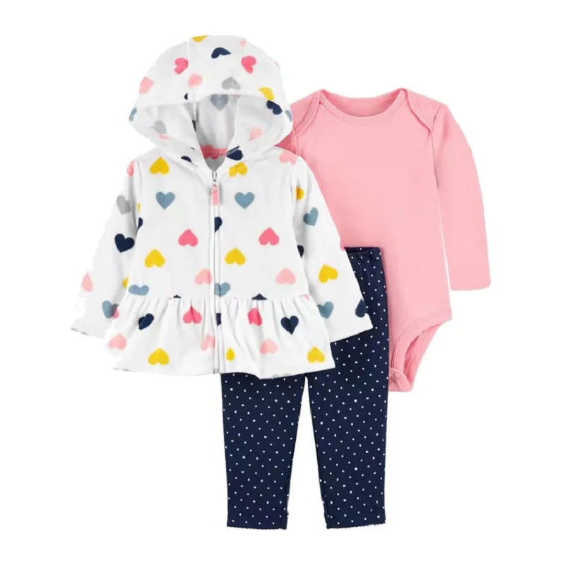 Baby Boy Clothes Long Sleeve patchwork jacket+romper+pants 2021 new born girl costume spring newborn set outfit fashion 6-24M Baby Clothing Set discount Baby Clothing Set