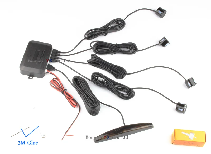 Koorinwoo электромагнитный датчик парковки автомобиля 4 Реверсивный резервный радар звуковой сигнал Индикатор зонд Система 12 В парктроник черный красный
