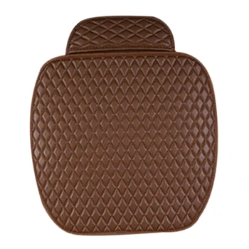 

Leather Front Seat Cover Breathable Pad Premium Interior Accessories Coffee