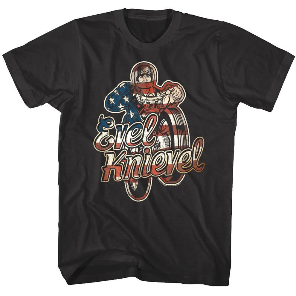 Мужская футболка Evel Knievel в американском стиле Спортивная со звездами | одежда