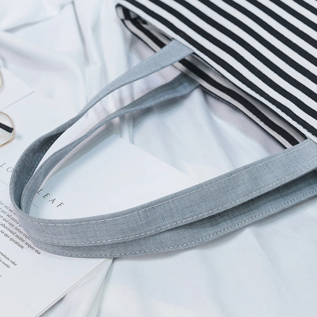 Fashion Durable Women Student Canvas Tote Single Shoulder Bag Tote Check Plaid Female Flax Eco Reusable Shoulder Shopper 820