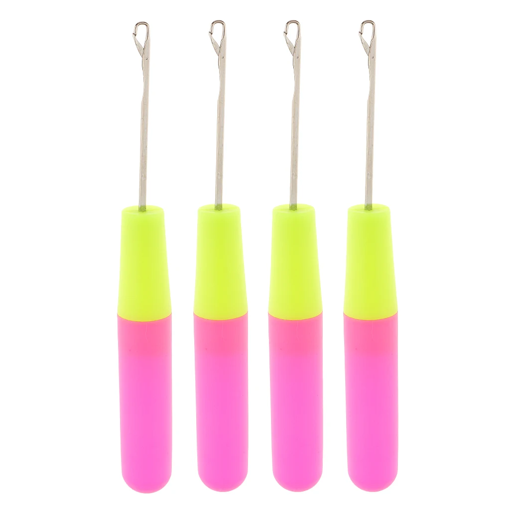 4Pieces Weaving Latch Hook Crochet Needle Set for Micro Braid Hair