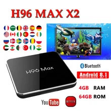 Android TV Box H96 MAX X2 TV Boxing 4GB 64GB S905X2 1080P H.265 4K support youtube netflix H96MAX 2G16G Smart TV box brasil Android TV Box H96 MAX X2 TV Boxing 4GB 64GB S905X2 1080P H.265 4K support youtube netflix H96MAX 2G16G Smart TV box brasil