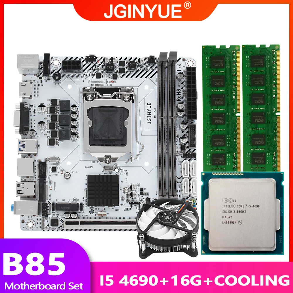 Материнская плата B85 LGA 1150 в комплекте с процессором Intel core I5 4690 16 Гб (2*8 ГБ)
