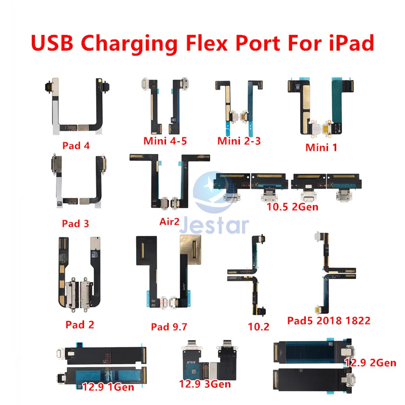 USB-кабель для зарядки ipad 5/6/7/2019/Air 3/4/1/2/Mini4 PRO 9 7/10 2/10 5/12 5 шт. | Электронные компоненты