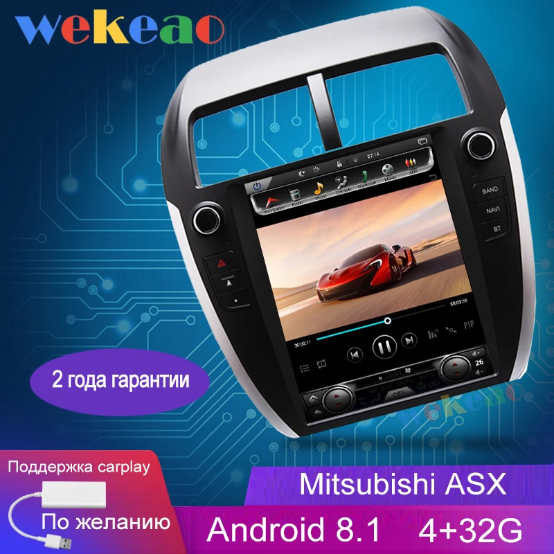 Wekeao вертикальный экран Tesla стиль 10,4 ''Android 8,1 Автомобильный мультимедийный Dvd навигатор для Mitsubishi ASX 2010