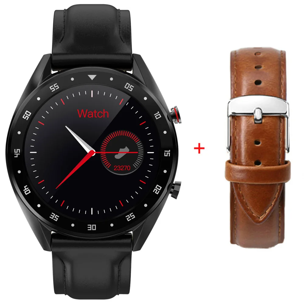 Torntisc Смарт-часы с функцией ответа на звонок ЭКГ PPG сменный кожаный ремешок умный браслет для мужчин и женщин водонепроницаемый IP68 для Android IOS - Цвет: Bl add B leather