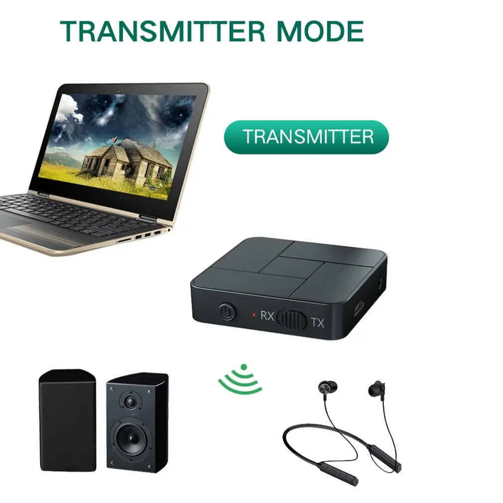 Distância sem Fio Receptor de Áudio sem Fio Adaptador de Áudio 2-em-1 de Longa Receptor Portátil Microfone Embutido 5.0 8 High Quality Computador e Escritório