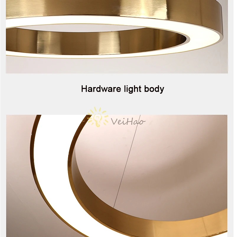 Современный светодиодный подвесной светильник, лампы для скандинавской гостиной, столовой, кабинета, бара, офиса, украшения, семейное Золотое кольцо, подвесной светильник
