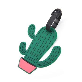 

1PCS Cute Cactus Luggage Tag Suitcase Name ID Address Tags Fashion Silicon Label Bag Tag Travel Accessories