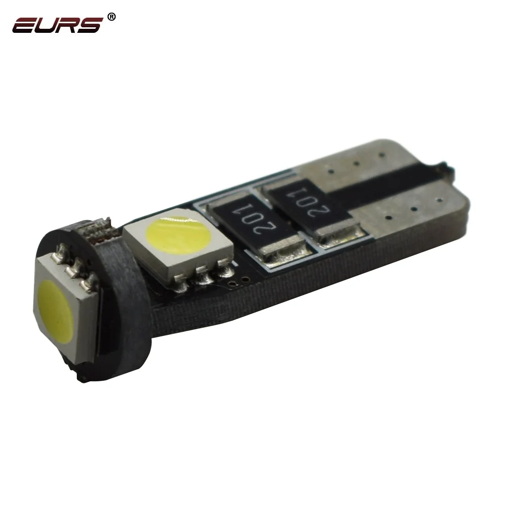 EURS 100 шт T10 светодиодный Белый 3SMD 5050 Светодиодный Свет автомобиля W5w 194 168 CANBUS лампочки ошибки 12 В клиновидная лампа указатель поворота автомобиля Стайлинг