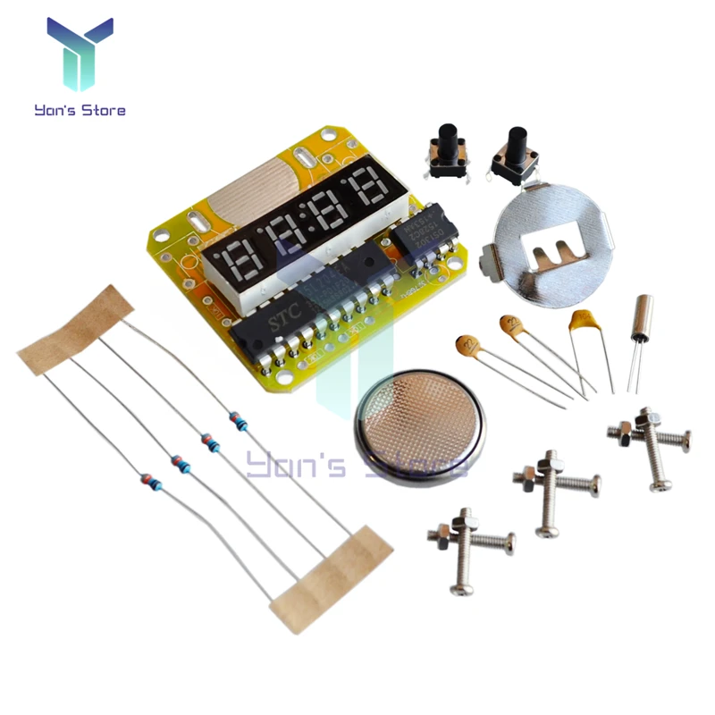 Digital Watch Electronic Clock DIY Kit Single-chip LED Digital Electronic Watches Clock Module LED With Transparent Cover lcd digital clock,digital desk clock,digital clock,digital table clock
