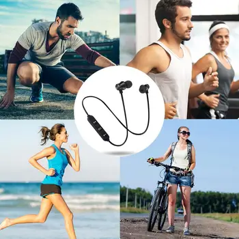 

Wireless Bluetooth Magnetic Earphones sport Earpiece Smart For iPhone Xiaomi Samsung Huawei Stereo Earbuds Earphones With Mic