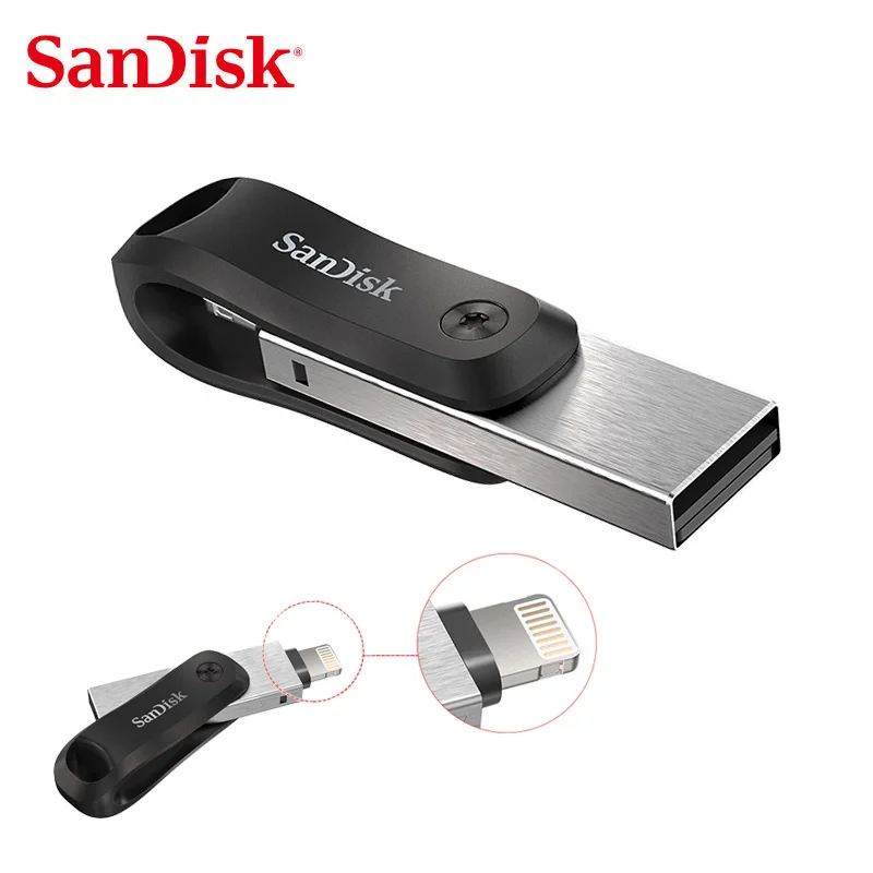 SanDisk USB флеш-накопитель SDIX60N iXPand OTG разъем Lightning USB3.0 256 ГБ 128 ГБ Флешка MFi для iPhone и iPad