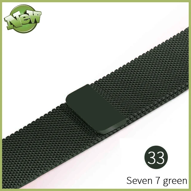 Strap For Apple watch band 44mm 40mm 42mm 38mm 41mm 45 stainless steel Metal bracelet magnetic Milanese loop Apple watch 34567se Seven7 green