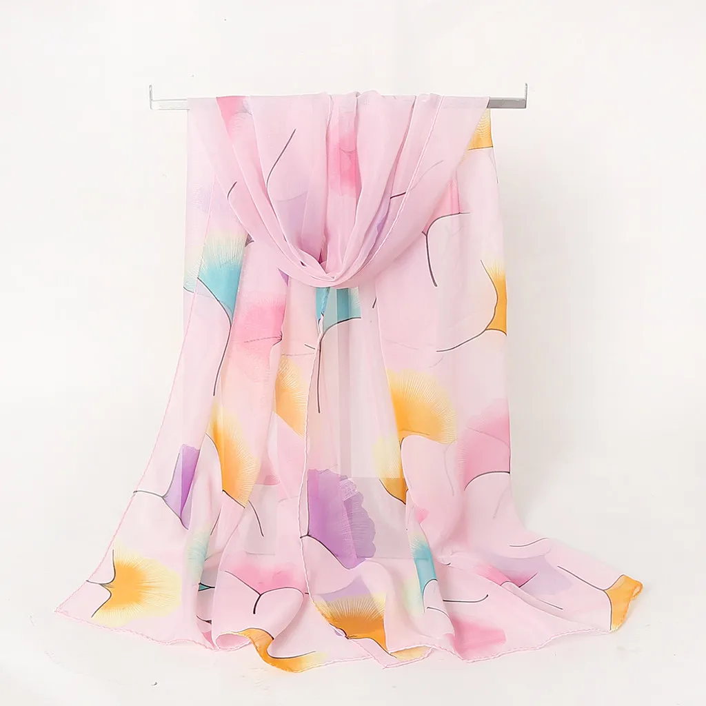 Шарф для женщин Длинный мягкий шарф-шаль шифоновый шарф с принтом в виде цветов мягкий женский элегантный шарф аксессуары Mujer#10 - Цвет: B