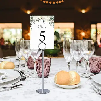 

30cm 12inch Metal Number Stand Displays with Clips Ring-Clip Table Number Holder Place Card Holder for Menu Stands Wedding photo