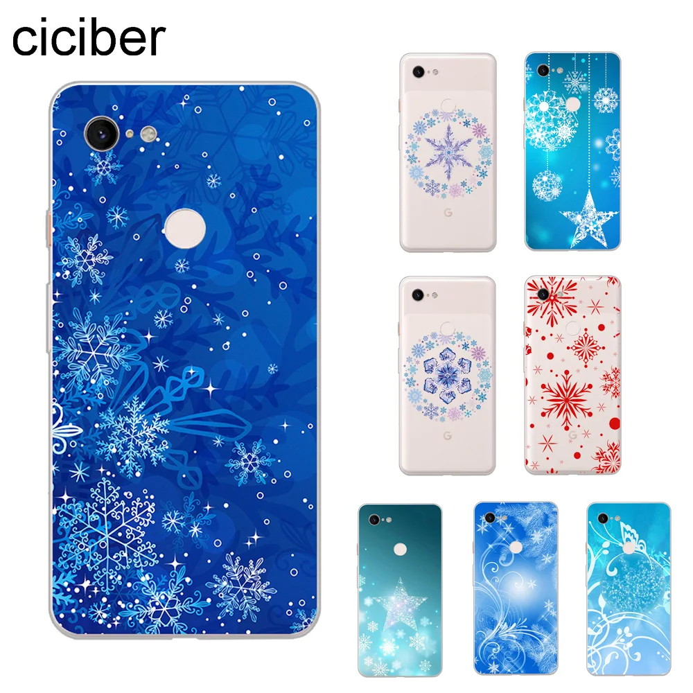 

ciciber Phone Cases For Google Pixel 3 2 XL Soft Silicone TPU Back Cover for Pixel 3XL 2XL Fundas Coque Ice Crystal Snowflake