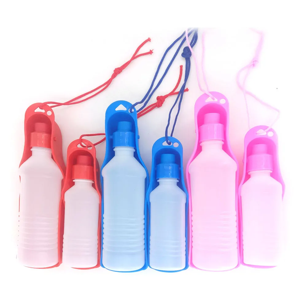 Alimentador de botella de agua para perros, botella de agua portátil de plástico para mascotas, alimentador de agua potable para viaje al aire libre, 250/500ml