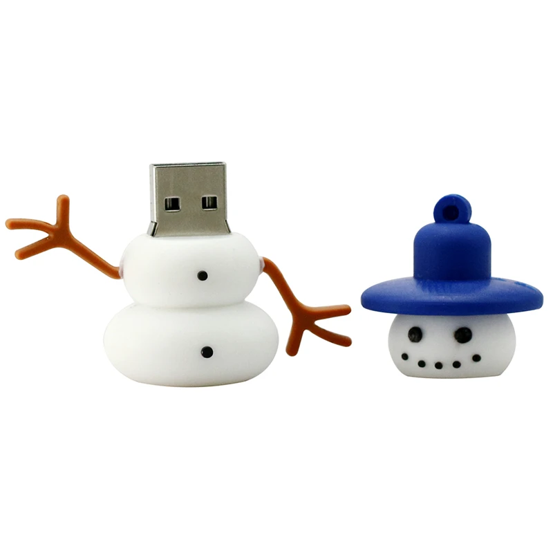 USB флеш-накопитель 256 ГБ с мультяшным рисунком Санта-Клаус, рождественский подарок, 64 ГБ, 32 ГБ, 16 ГБ, 8 ГБ, 4 Гб, флеш-накопитель 128, 256 ГБ, U диск, снеговик, ThumbDrive