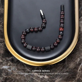 REAMOR Unisex Blood Red Natural Stone Bracelets Detachable Black Matte CNC Stainless Steel Wire Rope Bracelet DIY Jewerly