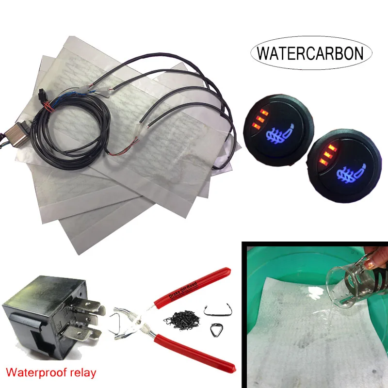 Waterproof heating Водонепроницаемый Универсальный светодиодный 1 боковой 3 точечный круговой 3 переключатель с фиксированными положениями автомобильный грелок с подогревом сиденья подушка крышка 2 сиденья 12 В автозапчасти - Название цвета: Waterproof heating