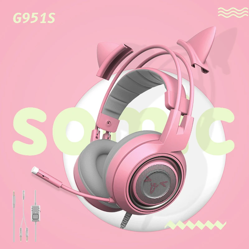 SOMIC G951S компьютерных игр Headpset 3 5 мм разъем для наушников DJ глубокий бас Cat