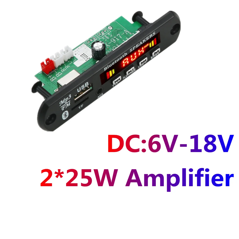 Amplifier for speakers 6W/50W Board Audio Module USB TF Radio Bluetooth5.0 Wireless Music Car Player With Remote Control | Электроника