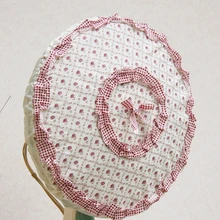 Розовый кружевной край Сельский пасторальный Стиль Цветочная Ткань Искусство защита от пыли щит круговой вентилятор электрический Coverscover предметы домашнего обихода