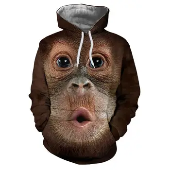 

2019 new funny monkey print 3D hoodie autumn and winter fashion men Harajuku funny sweatshirt street clothing hip hop hoodie