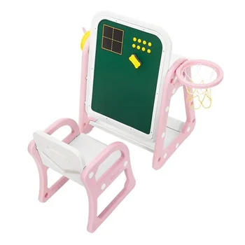 

52cm * 67cm * 68cm Furniture Accessories Plastic Children's Study Table and Chair Drawing Board Set with Shooting Ring
