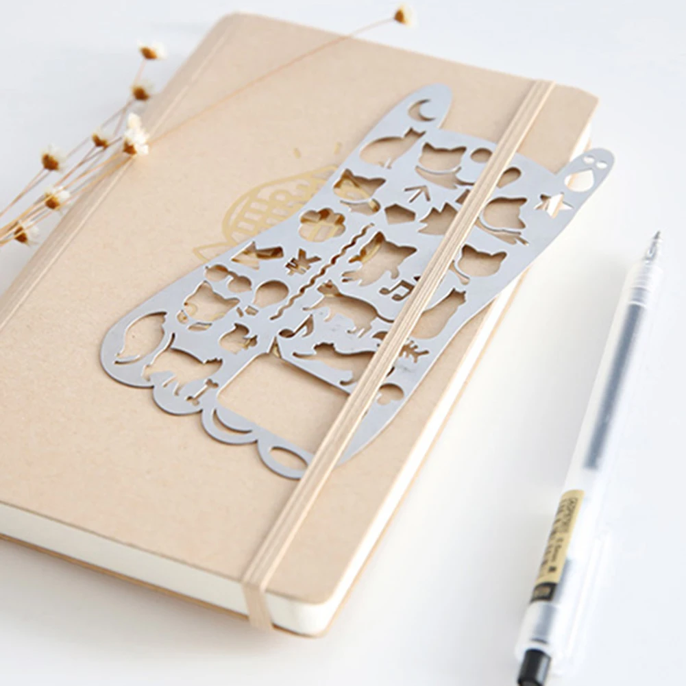 НОВЫЕ геометрические кошки металлические полые DIY Scarpbooking шаблон для рисования измерительная линейка