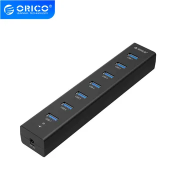 

ORICO H7013-U3-AD 7 Port USB 3.0 HUB With 5V2A Power Adapter High Speed - Black