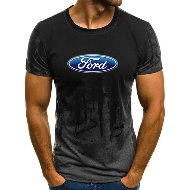 Для Ford Mustang Футболка мужская градиентная цветная с коротким рукавом Beefy Muscle Basic однотонная блузка Футболка Повседневная летняя футболка - Цвет: 18