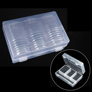 

Coins Commemorative Collections Storage Box 46mm Clear Holder Protective Case