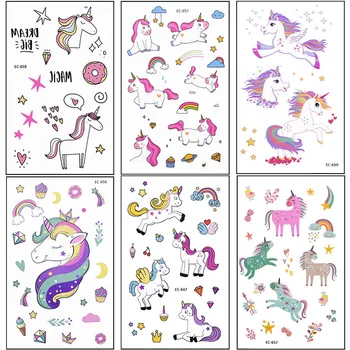 

1/5/8sheet Disposable Tattoo Sticker Unicorn Party Decoration Baby Kids Unicorn Birthday Party Favors Temporary Tattoos Supplies