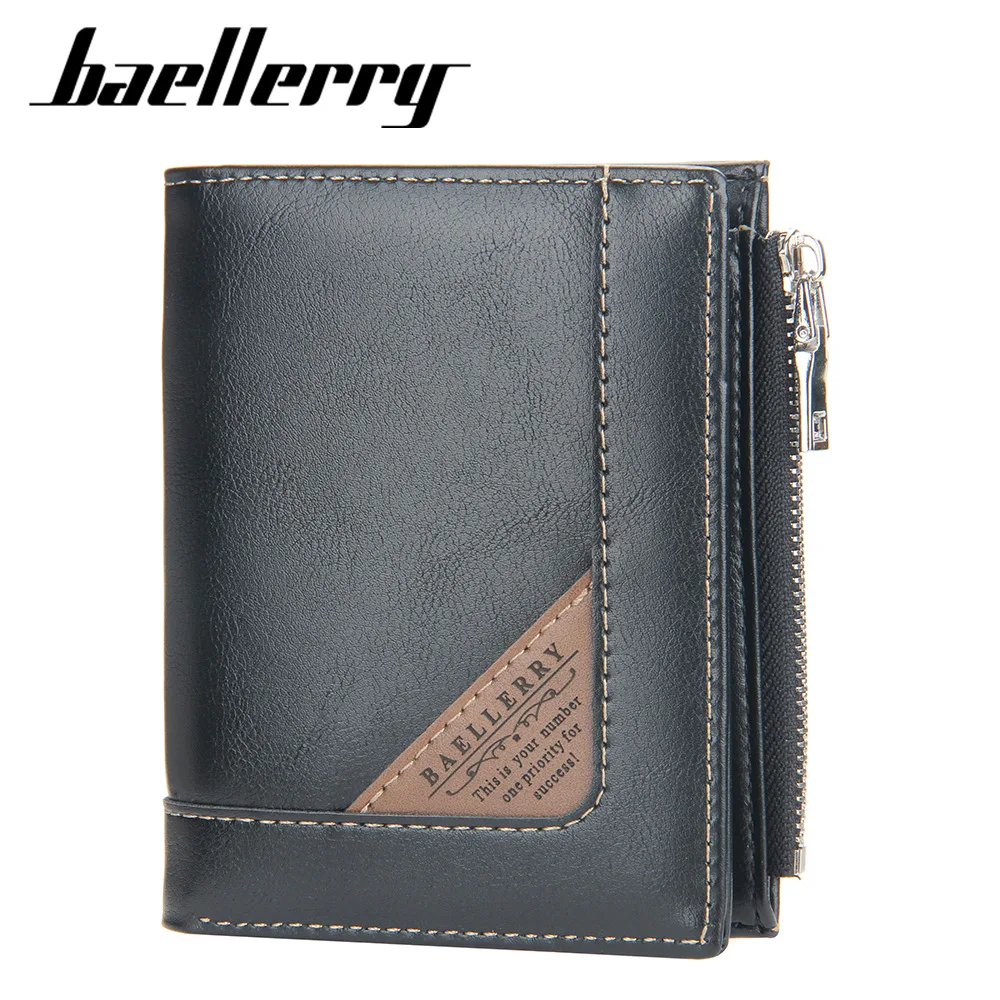 2021 High Quality Men's Wallet Fashion PU Leather Vertical Zipper Coin Purse Large Capacity Buckle Male Solid Color Card Holder | Багаж и
