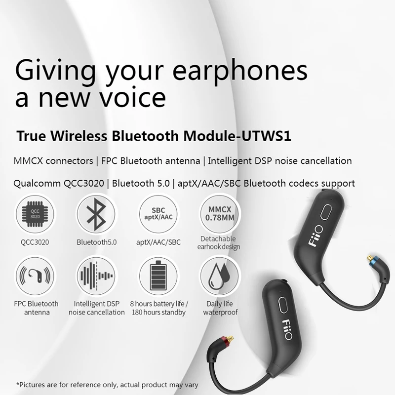 Беспроводной Bluetooth модуль Fiio UTWS1 съемный ушной крючок 0 78 мм наушники aptX/AAC/SBC