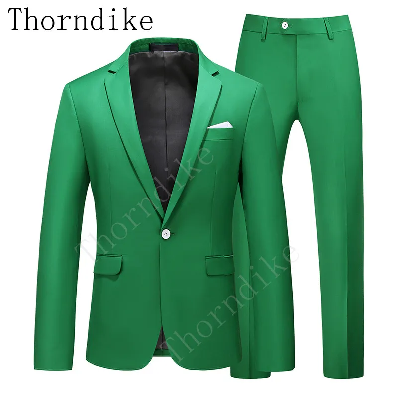 Thorndike новый стиль зеленый Повседневный деловой мужской костюм офисный Custome Homme